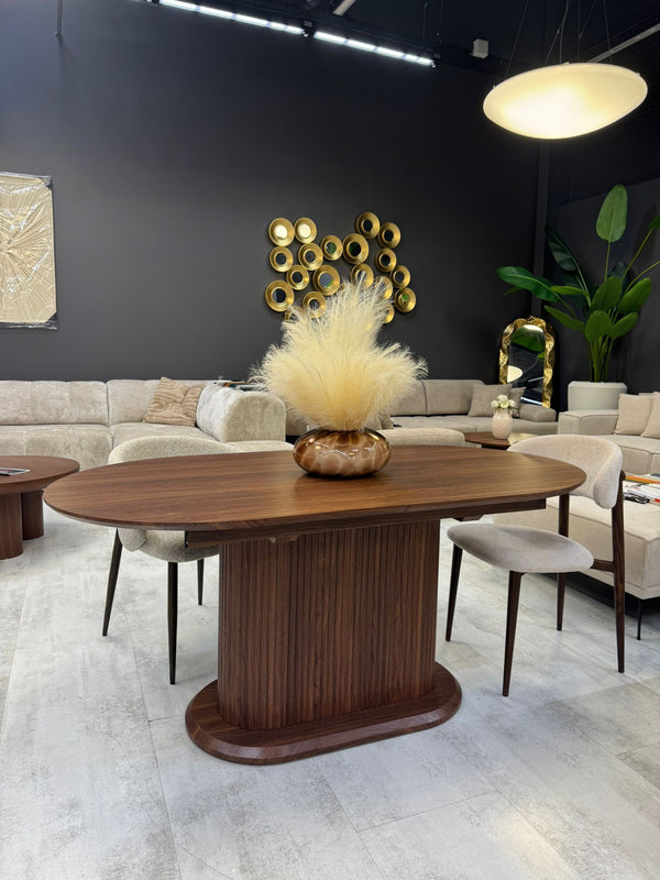 Table effet noyer extensible 160-200cm