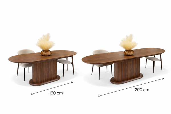 Table effet noyer extensible 160-200cm