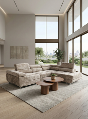 Canapé d’Angle MARSEILLE – Convertible &Appuie-têtes Réglables