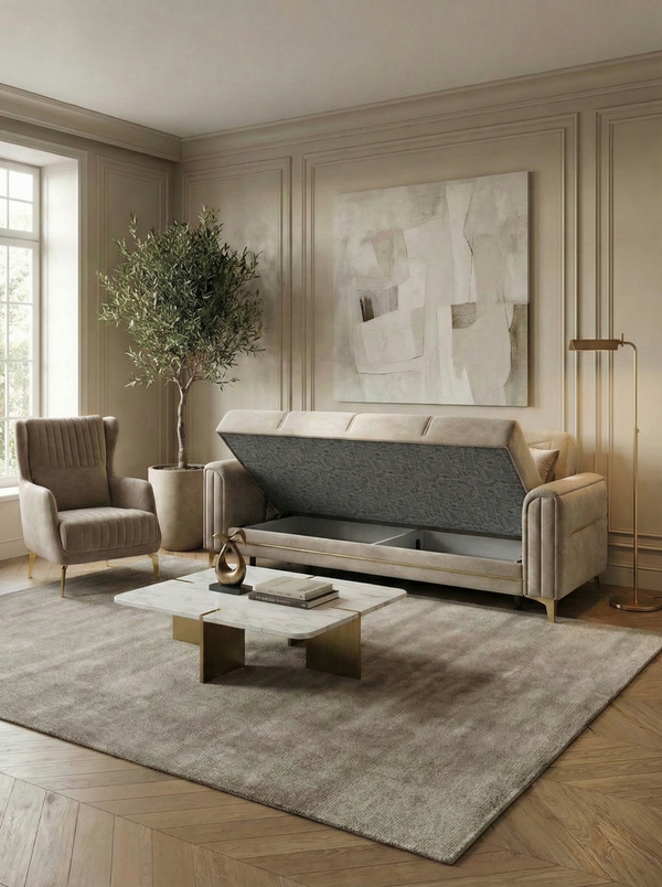 Ensemble MONTERO 3+3+1 Taupe ou Beige