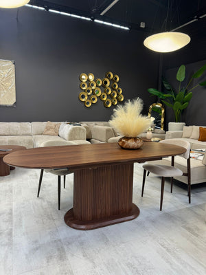 Table effet noyer extensible 160-200cm