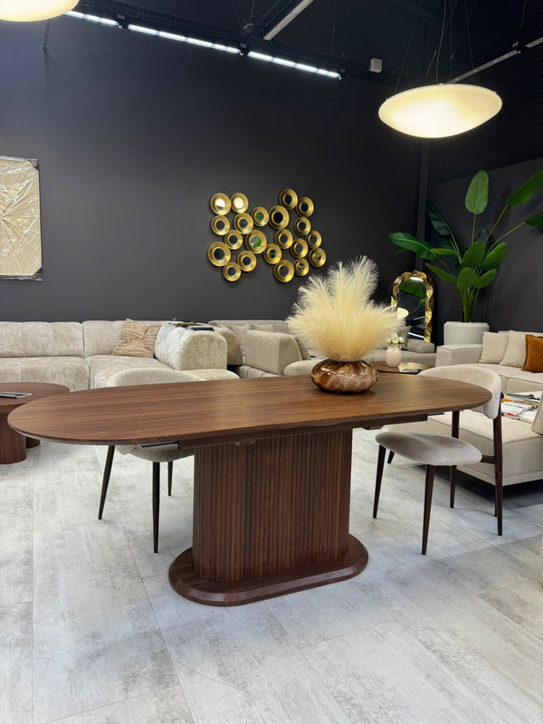 Table effet noyer extensible 160-200cm