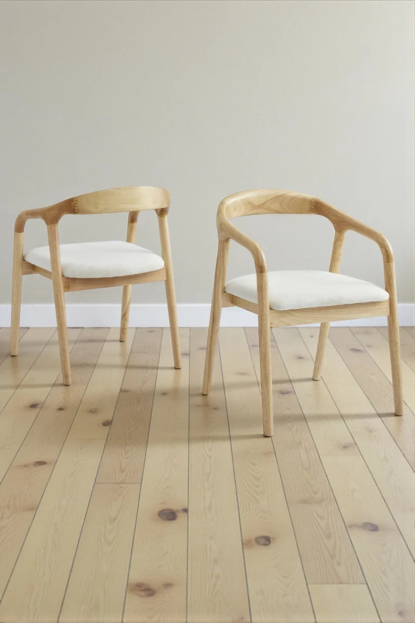 Chaise Bois Hévéa CARLYON – Design Moderne 50 cm