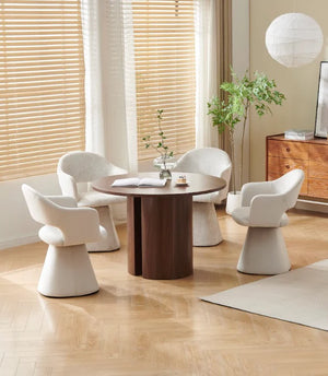 Table Ronde 110 cm – Effet Noyer