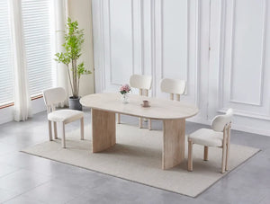 Table à Manger JOSÉPHINE – Céramique Travertin – 180 cm