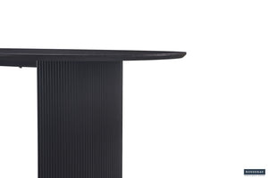 Table à manger ovale LAGOS – 220 cm – Décor bois brun foncé