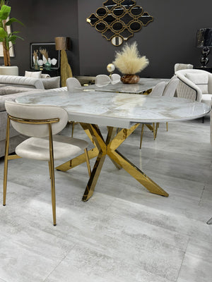 Table Extensible NOVA 125/165 cm – Céramique Beige & Pieds Design